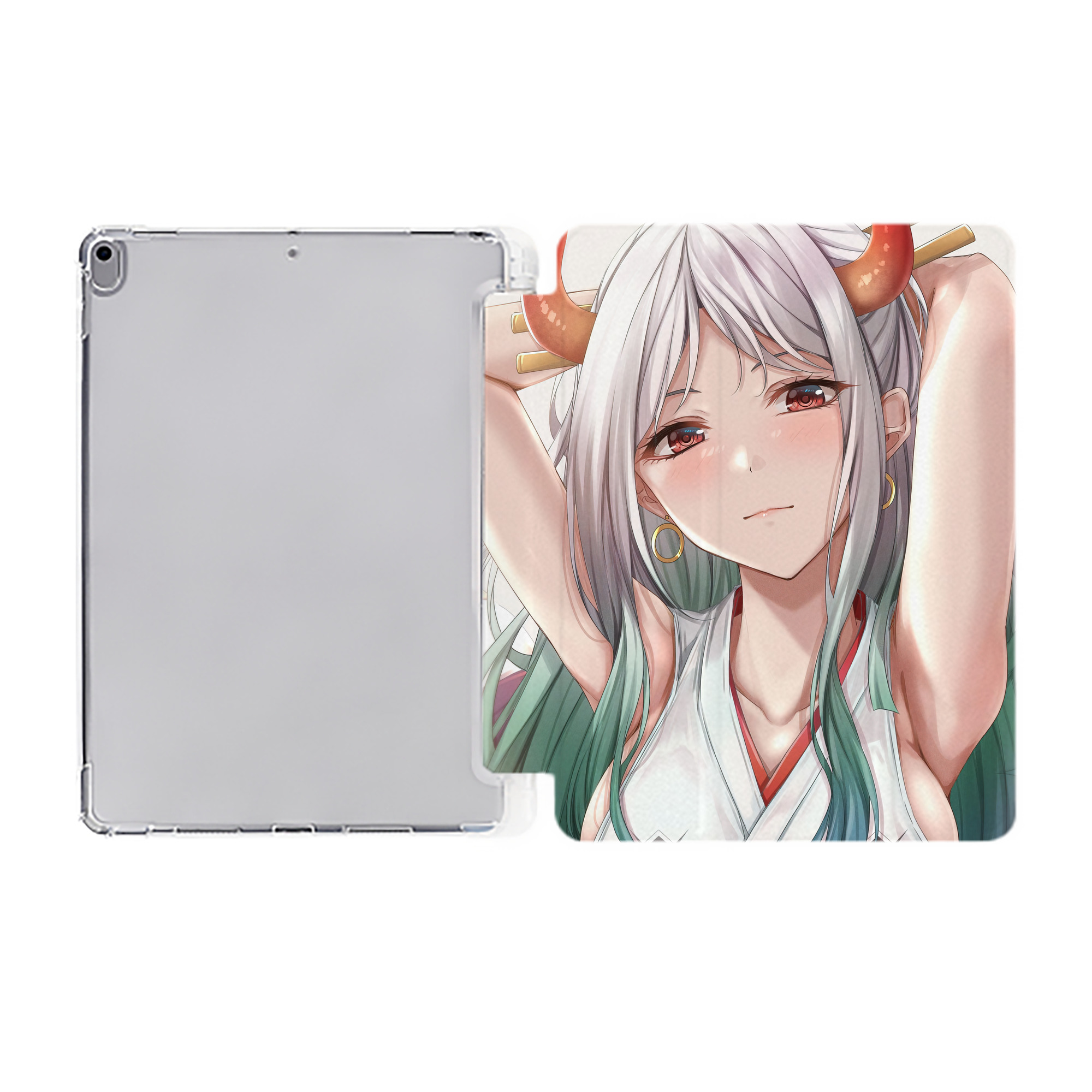 （画像用） ワンピース ONE PIECE IPad ケース ペン収納付き 三つ折りスタンド PUレザー×シリコン 対応機種9.5/10.5/10.9インチ